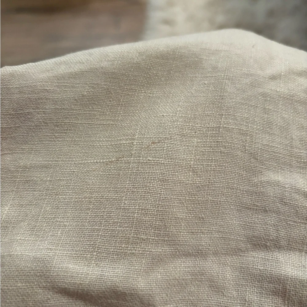 Linen Embroidered Floral Farmhouse Table Runner Oval Pink Handmade